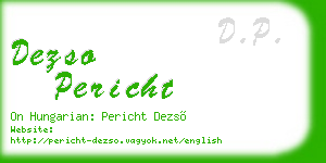 dezso pericht business card