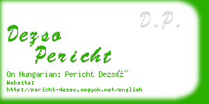 dezso pericht business card